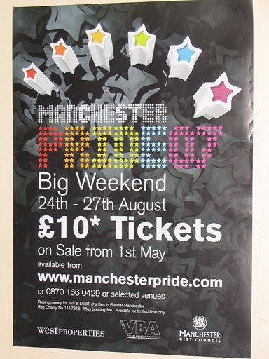 No mention of the words lesbian, gay, bi or transgender on the Manchester Pride 2007 poster