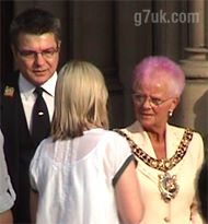 Lord Mayor Mavis Smitheman talks with the Festival Director of Manchester Pride