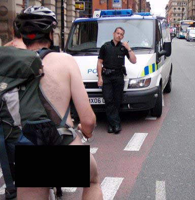 police stop World Naked Bike Riders