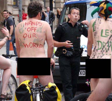 police stop World Naked Bike Riders
