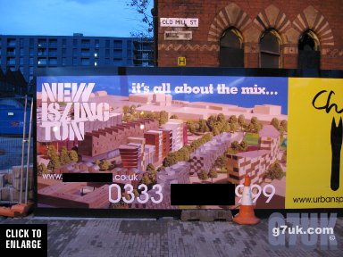 Poster with Ancoats Hospital behind