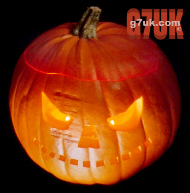 Halloween pumpkin with carved face