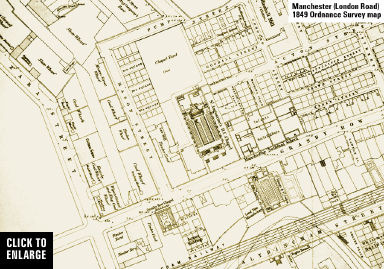1849 Ordnance Survey map showing Granby Row