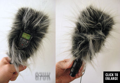 Home-made 'dead cat' windshield for the Zoom H2 portable audio recorder