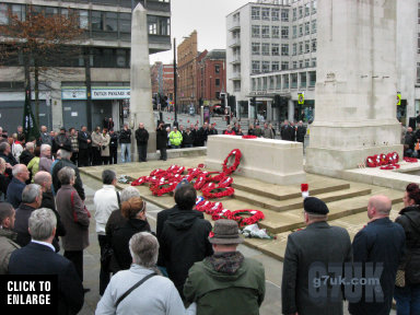 Remembrance day ceremony, St. Peter's Square, Manchester, 11 November 2009