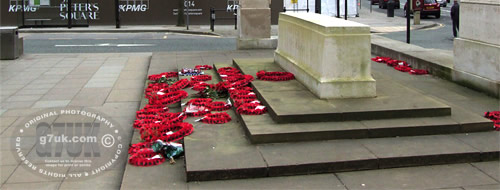 The war memorial in St Peters Square, Manchester.