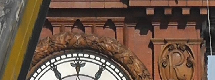 The clock on the former Refuge Assurance building on Oxford Road, Manchester. 