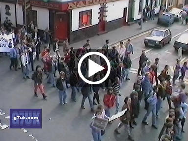 Watch historic video footage of the Liberation 91 lesbian and gay rally in Manchester, 1991