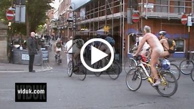 Watch the video of the Manchester World Naked Bike Ride 2008