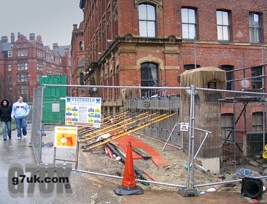 The 130-year-old cast-iron bridge on Canal Street has been replaced by a concrete one