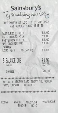 Overcharged one pound by sainsburys