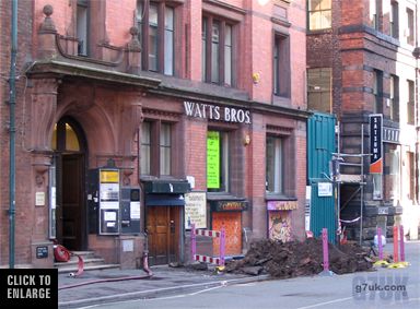 Damage to the building behind, Lever Street fire, Manchester