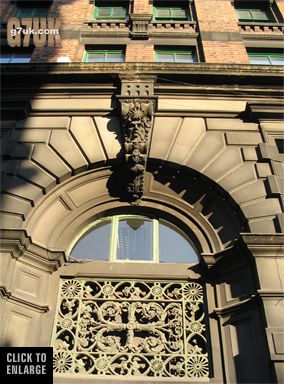 Damage to the building behind, Lever Street fire, Manchester