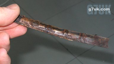 Sharp piece of metal in the sole of a boot from United Footwear, Oldham Street, Manchester