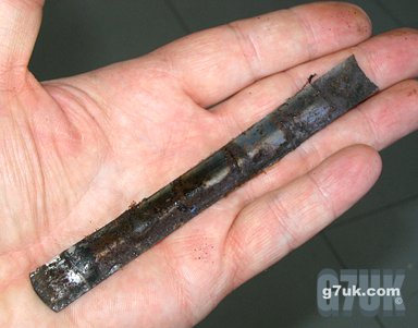 Sharp piece of metal in the sole of a boot from United Footwear, Oldham Street, Manchester