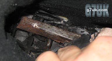 Sharp piece of metal in the sole of a boot from United Footwear, Oldham Street, Manchester