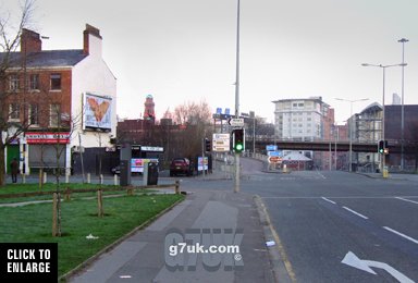 The junction of Grosvenor Street and Upper Brook Street, Manchester, west side