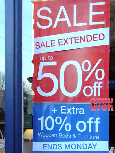 Sale poster, February 2008