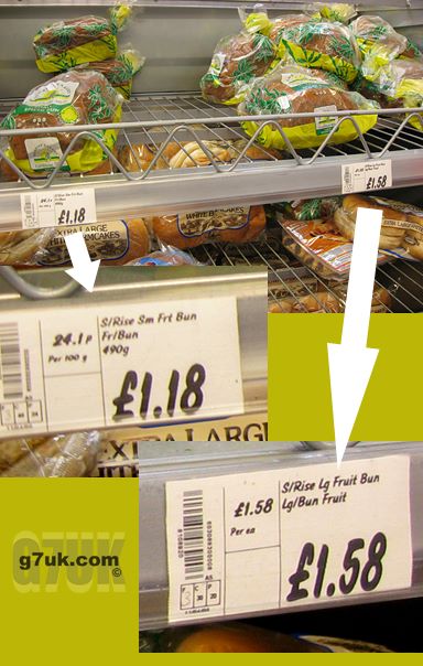 ASDA price comparison on Sunrise fruit bun