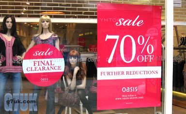 Sale signs, King Street, Manchester