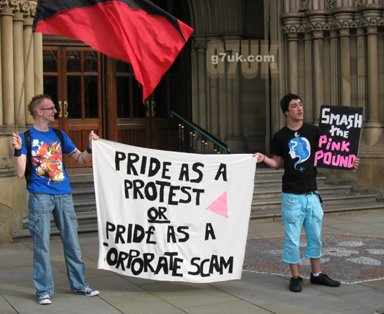 The balloon launch on the opening night of Manchester Pride 2008 was invaded by queer activists