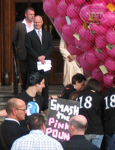The balloon launch on the opening night of Manchester Pride 2008 was invaded by queer activists