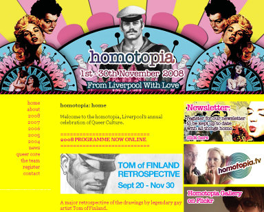 Website of Liverpool's Homotopia festival