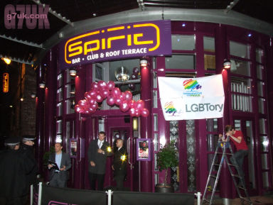 Protest at the LGBTory event in Manchester's gay village during the 2009 Conservative Party Conference. 