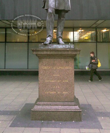 The statue of Robert Stephenson at Euston Station