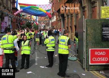 The gate at Bloom Street, Manchester Pride 2009