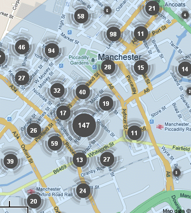 All crimes in Manchester's gay village in January 2011