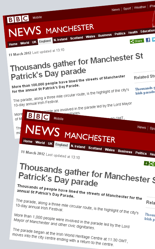 BBC coverage of the 2012 Manchester Irish Festival Parade