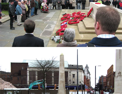 The war memorial in St Peters Square, Manchester.