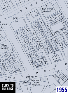 map of Royle Street in 1955