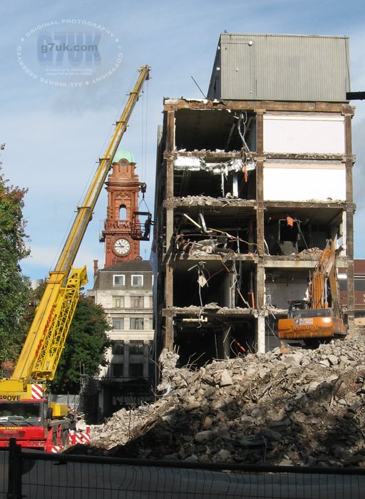 Demolition of BBC Oxford Road, Manchester, on September 17, 2012.