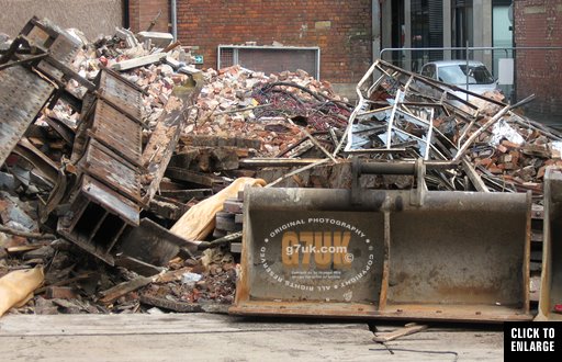 Box girders and the remains of the metal art-deco window frames