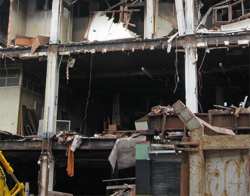 Demolition reveals glass roof at the former Dobbins shop