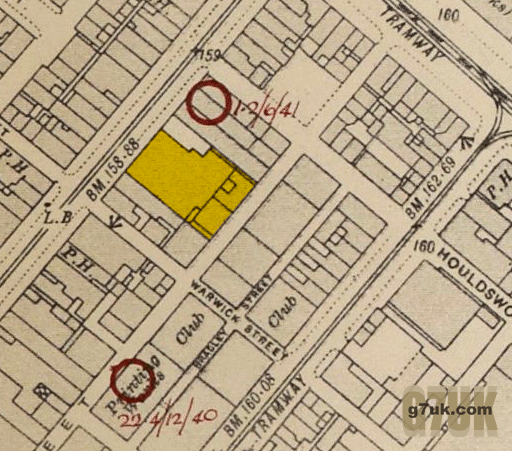 World War II bomb damage on Oldham Street