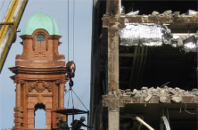 The demoliton of BBC New Broadcasting House, Oxford Road