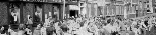 Jumble sale on Canal Street, Manchester, in August 1990