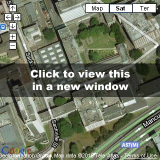 Aerial view of the site of UMIST