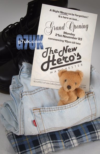 Flyer for Heros gay club, Manchester, 1983